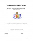GUÍA DE ESTUDIO PARA MICROBIOLOGÍA GENERAL ACADEMIA DE MICROBIOLOGÍA