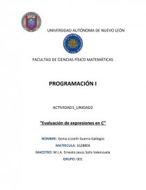 ACTIVIDAD1_UNIDAD2 “Evaluación de expresiones en C”. Página 1
