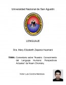 Comentario sobre “Nuestro Conocimiento del Lenguaje Humano: Perspectivas Actuales” de Noam Chomsky