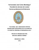 Análisis de factores determinantes de la artritis reumatoide en mujeres de Moquegua