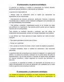 El presupuesto y la gerencia estratégica