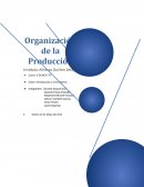 La Organización de la Producción es el conjunto de actividades necesarias para transformar los recursos en bienes y servicios