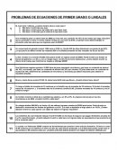 PROBLEMAS DE ECUACIONES DE PRIMER GRADO O LINEALES