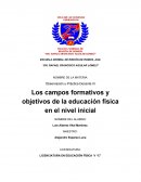 Como se dan Los campos formativos y objetivos de la educación física en el nivel inicial