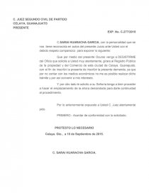 Promocion desistimiento. Página 1