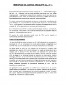 Memorias de aceros aqp 2014 MEMORIAS DE ACEROS AREQUIPA S.A. 2014