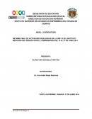 INFORME FINAL DE ACTIVIDADES REALIZADAS EN LA UMF 23 DEL INSTITUTO MEXICANO DEL SEGURO SOCIAL, COMPRENDIDAS DEL 16 AL 27 DE JUNIO 2014