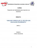 EL GRAN ANÁLISIS CURRICULAR, EL CECyTEH UNA EDUCACIÓN PROGRESISTA”