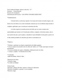 Denominación del Proyecto: “LOS NIÑOS TENEMOS DERECHOS”. Página 1