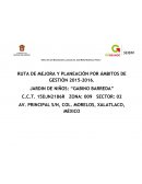 RUTA DE MEJORA Y PLANEACIÓN POR ÁMBITOS DE GESTIÓN 2015-2016.