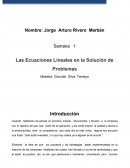 Las Ecuaciones Lineales en la Solución de Problemas