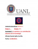 Actividad 1: La química y su contribución alavance de la tecnología
