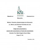 Origen del conocimiento y esencia del conocimiento en Teoría del conocimiento