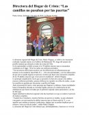 Directora del Hogar de Cristo: “Las camillas no pasaban por las puertas”