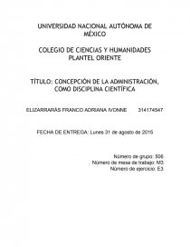 CONCEPCIÓN DE LA ADMINISTRACIÓN, COMO DISCIPLINA CIENTÍFICA. Página 1