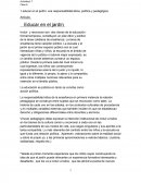 Educacion en el jardín: Responsabilidad ética, política y pedagógica