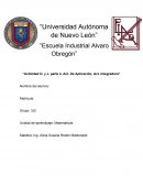 Actividad O. y J. parte 4, Act. De Aplicación, Act. Integradora