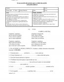 EVALUACIÓN DE LENGUAJE Y COMUNICACIÓN ANÁLISIS LÍRICO