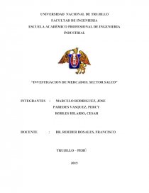 “INVESTIGACION DE MERCADOS: SECTOR SALUD”. Página 1