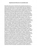 Importancia del Cálculo en la sociedad actual