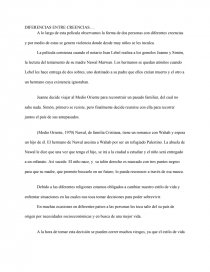 DIFERENCIAS ENTRE CREENCIAS. Página 1