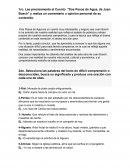 Opinion personal de: Dos pesos de agua, mas palabras desconocidas.