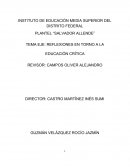 REFLEXIONES EN TORNO A LA EDUCACIÓN CRÍTICA