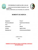 MOMENTO DE INERCIA PARA UN SISTEMA CONTINUO DE PARTÍCULAS