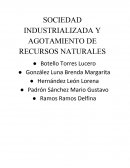 SOCIEDAD INDUSTRIALIZADA Y AGOTAMIENTO DE RECURSOS NATURALES