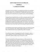 CONSTITUCIÓN POLÍTICA DE COLOMBIA 1991 PREÁMBULO EL PUEBLO DE COLOMBIA