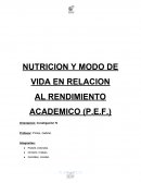 Nutricion y rendimiento academico Prof. Educacion Fisica