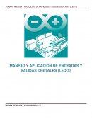 MANEJO Y APLICACIÓN DE ENTRADAS Y SALIDAS DIGITALES (LED´S)