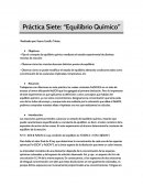 Práctica Siete: “Equilibrio Químico”