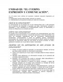 UNIDAD III: “EL CUERPO: EXPRESIÓN Y COMUNICACIÓN”.