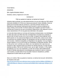 Actividad Empresa, cultura y negocios en el mundo. P&G se quedará sin baterías: se deshará de Duracell. Página 1