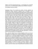 ENSAYO FALTA DE EDUCACION INICIAL Y LA INFLUENCIA DE LAS REDES SOCIALES EN LOS TRANSTORNOS ALIMENTICIOS (ANOREXIA Y BULIMIA)