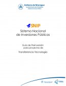 Guía de Preinversión para proyectos de Transferencia Tecnología