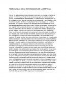 TECNOLOGIAS DE LA INFORMACION EN LA EMPRESA