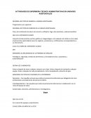 Actividades de enfermeria tecnico administrativas en unidades asistenciales