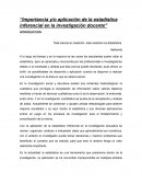 Importancia y/o aplicación de la estadística inferencial en la investigación docente