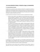 Los nuevos derechos humanos: el derecho al agua y al saneamiento