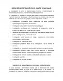 Áreas de investigación en el campo de la salud