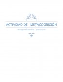 ACTIVIDAD DE METACOGNICIÓN Tecnología de la información y la comunicación