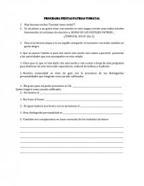 Programa para conducir un evento. Página 1
