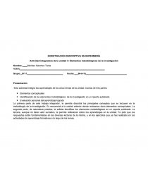 INVESTIGACIÓN DESCRIPTIVA EN ENFERMERÍA. Página 1