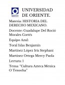 Reporte Tema: “Cultura Azteca Mexica O Tenocha”
