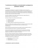 Síntesis Artículo La enfermería en Colombia: Una mirada desde la sociología de las profesiones.
