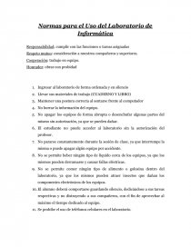 Normas laboratorio de informatica. Página 1