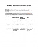 Actividad de adquisición del conocimiento. Organización y jerarquización de conceptos