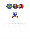 PROYECTO V CONVENCION COLECTIVA DE LOS TRABAJADORES DE LA EDUCACION DEPENDIENTES DEL EJECUTIVO DEL ESTADO TACHIRA 2015